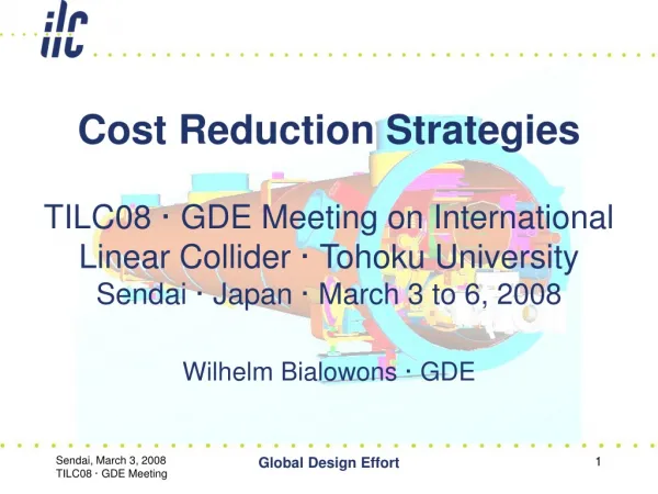 TILC08 · GDE Meeting on International Linear Collider · Tohoku University