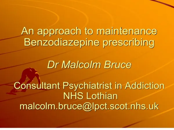 An approach to maintenance Benzodiazepine prescribing