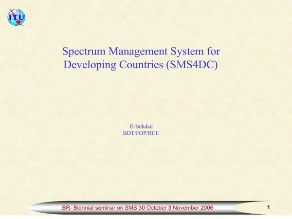 Spectrum Management System for Developing Countries SMS4DC