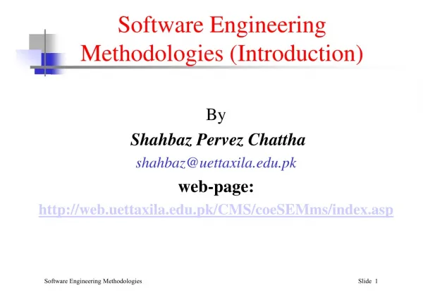 Software Engineering Methodologies (Introduction)