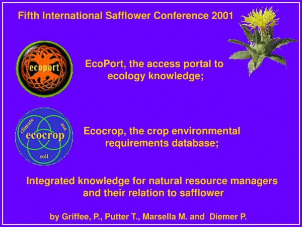 Ecocrop, the crop environmental requirements database;