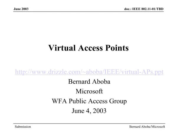 Virtual Access Points