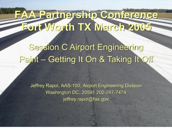 FAA Partnership Conference Fort Worth TX March 2005