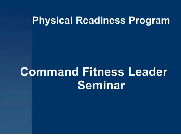 Physical Readiness Program