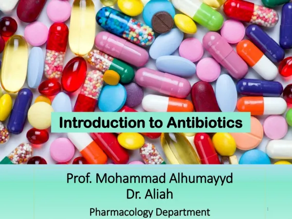 Prof. Mohammad Alhumayyd Dr. Aliah Pharmacology Department
