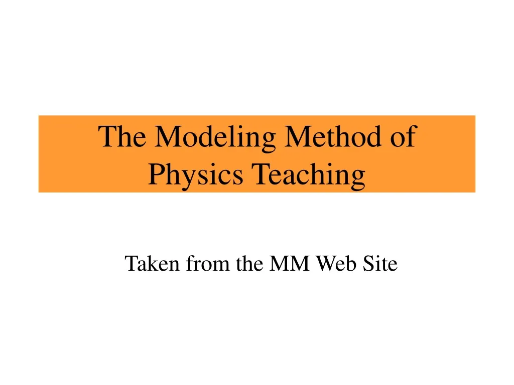 the modeling method of physics teaching