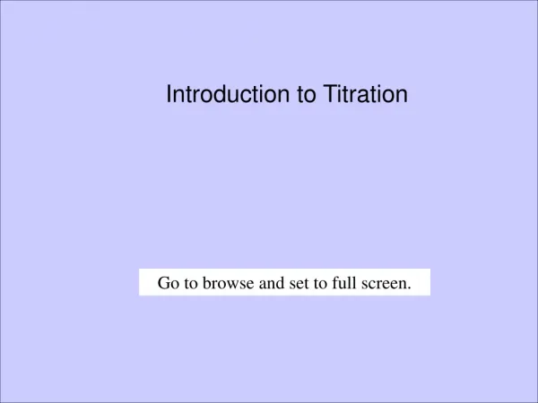 Introduction to Titration