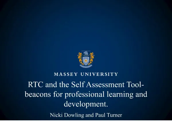 RTC and the Self Assessment Tool- beacons for professional ...