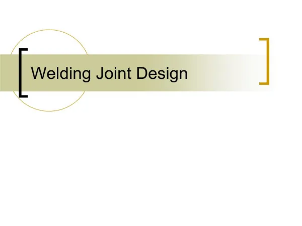 Welding Joint Design