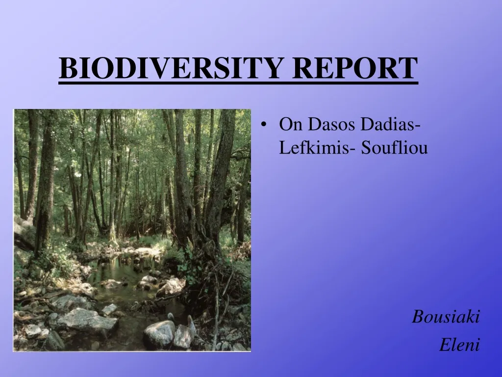 biodiversity report