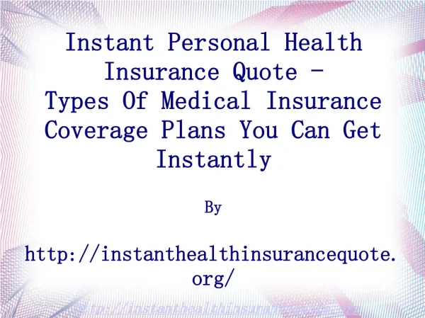 Instant Personal Health Insurance