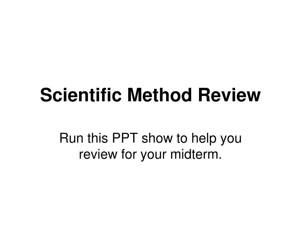scientific method review