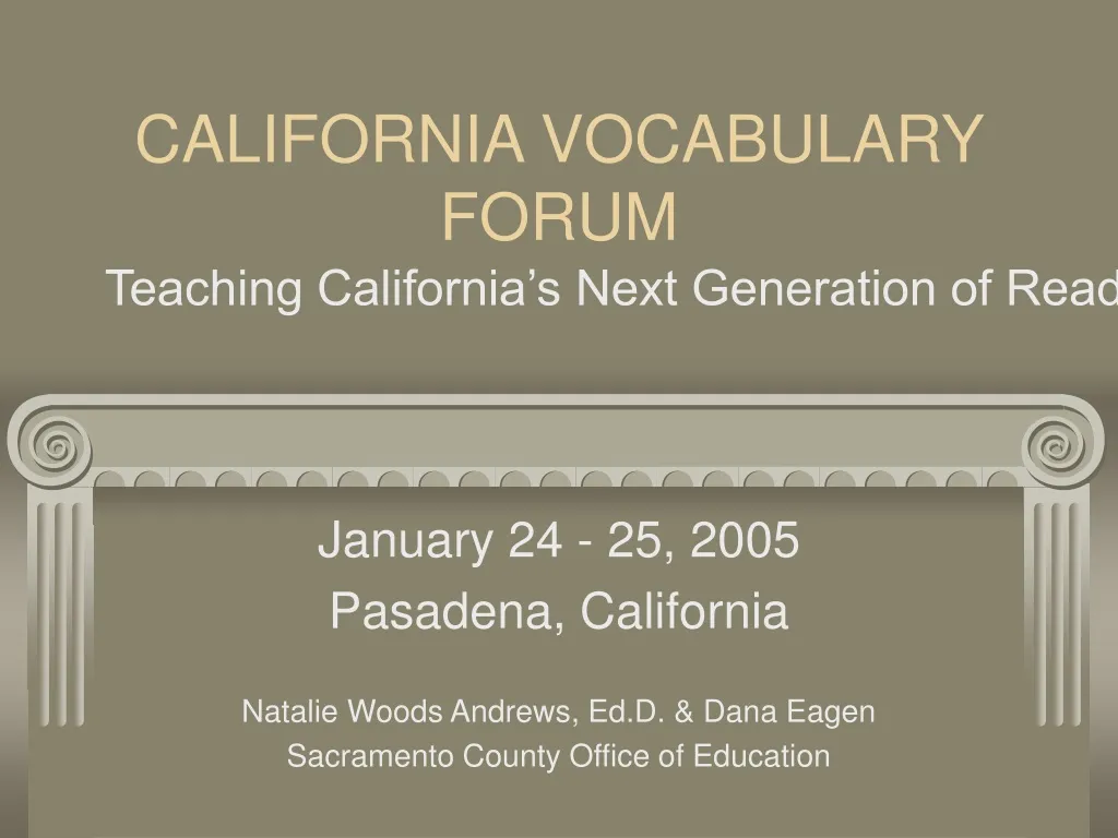 california vocabulary forum