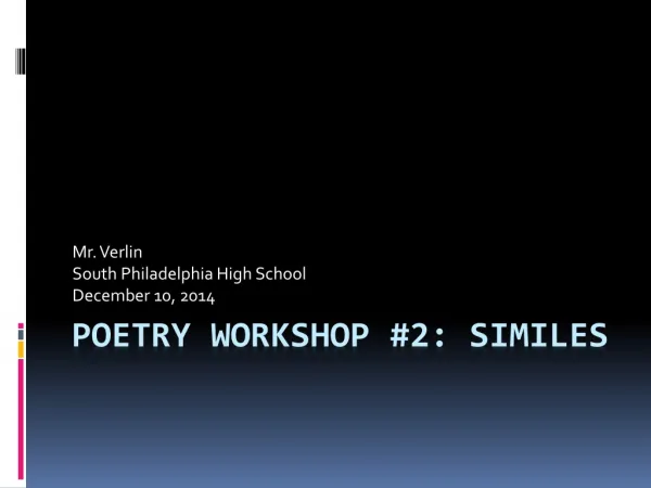 Poetry workshop #2: similes