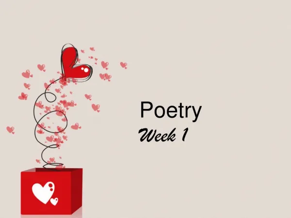 Poetry Week 1