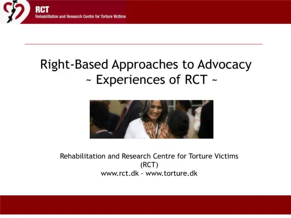 Right-Based Approaches to Advocacy Experiences of RCT