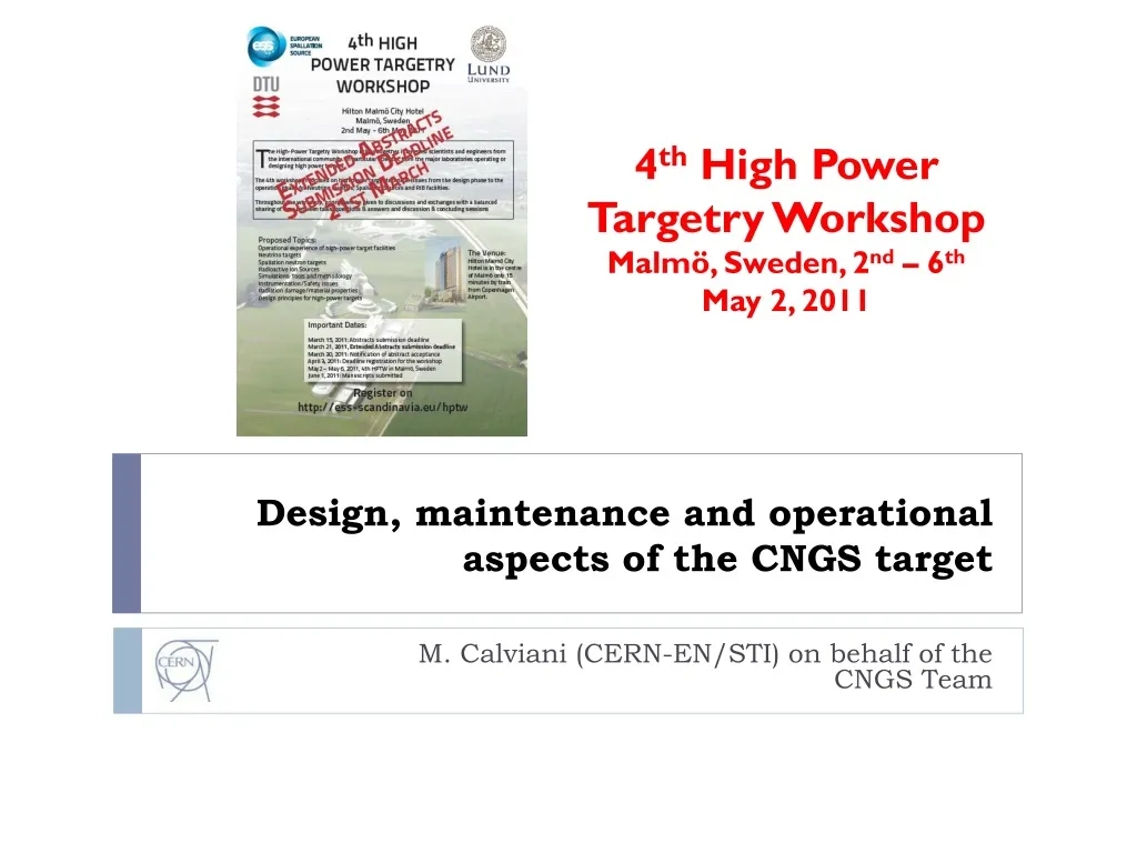 design maintenance and operational aspects of the cngs target