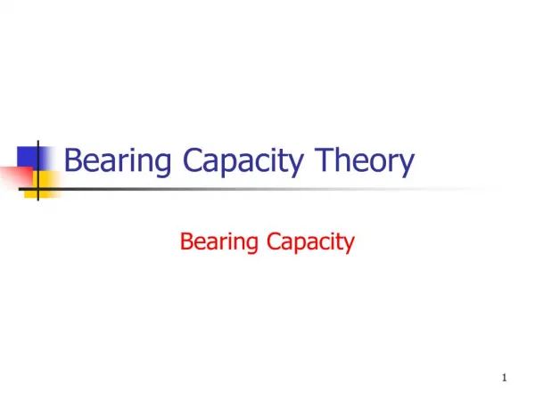 Bearing Capacity Theory