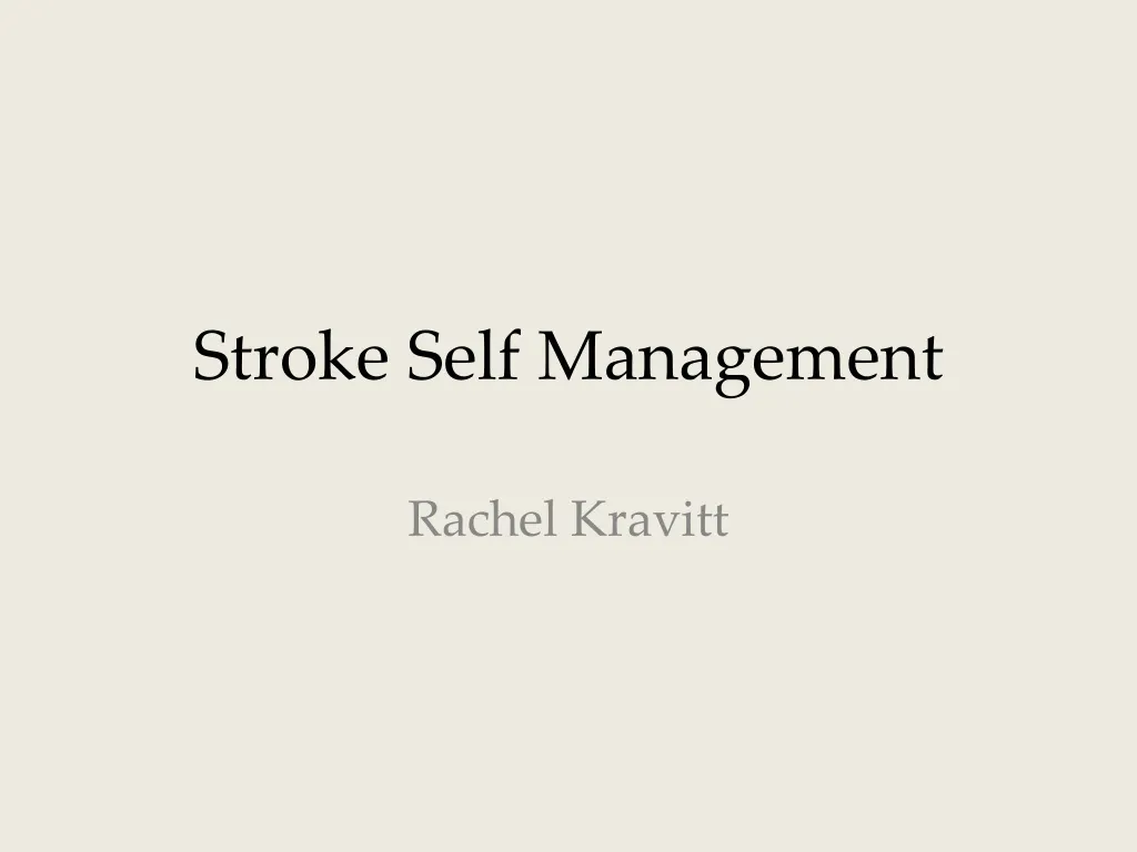 stroke self management