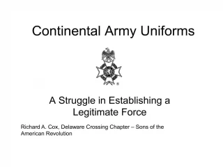 Continental Army Uniforms - slide 1