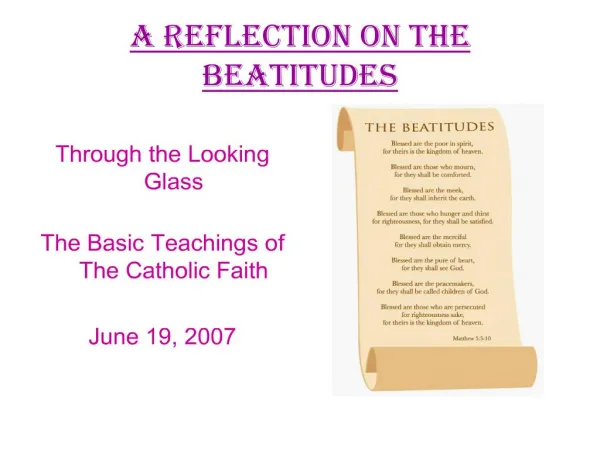 A reflection on the beatitudes