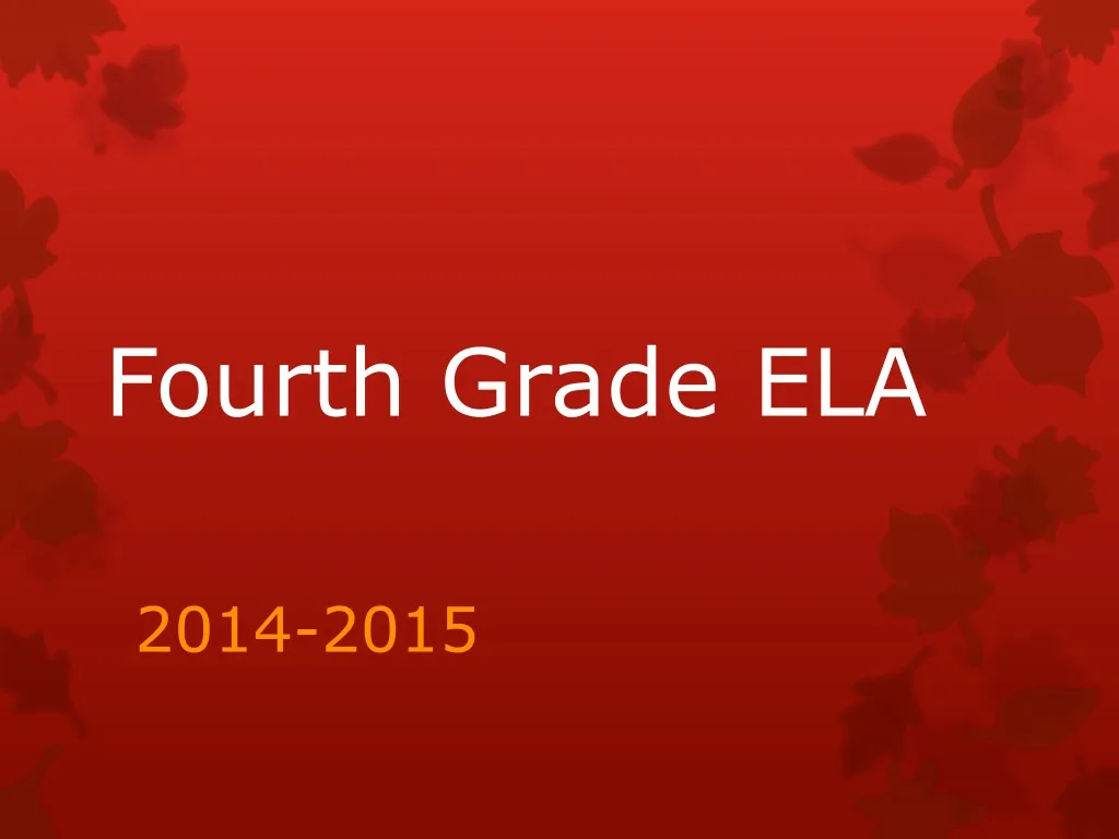 fourth grade ela