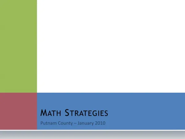 Math Strategies