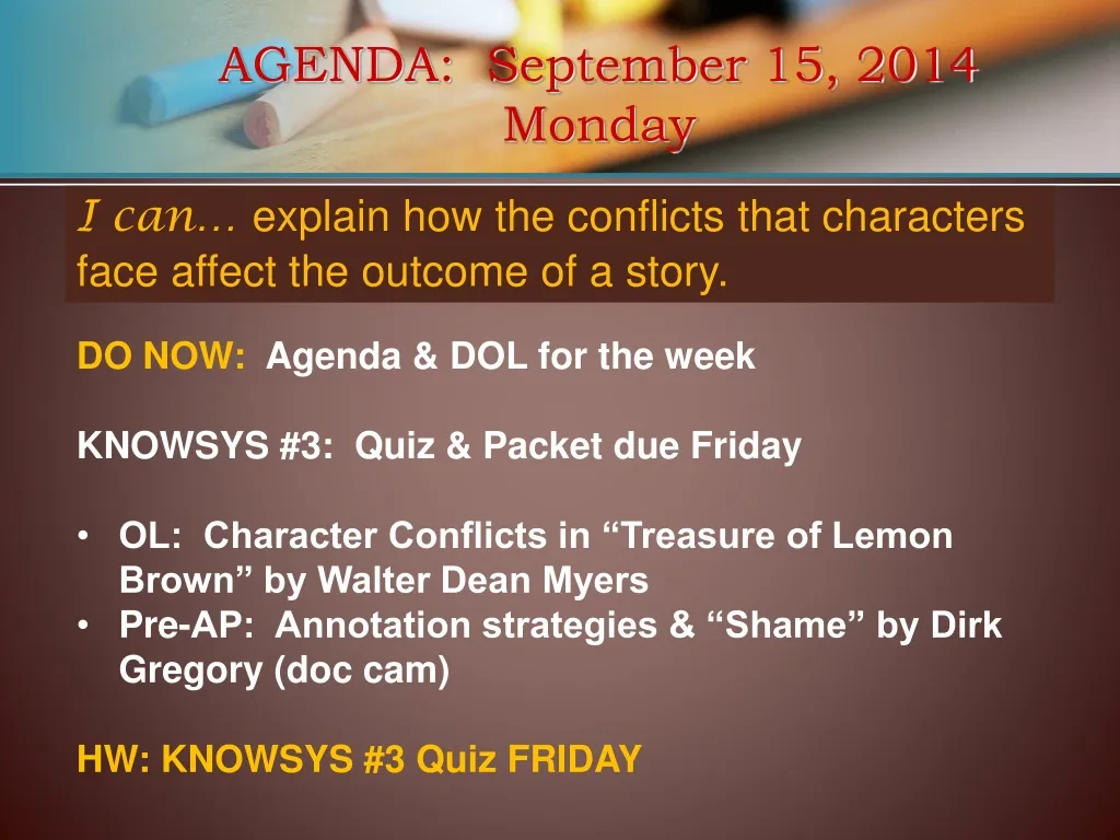 agenda september 15 2014 monday