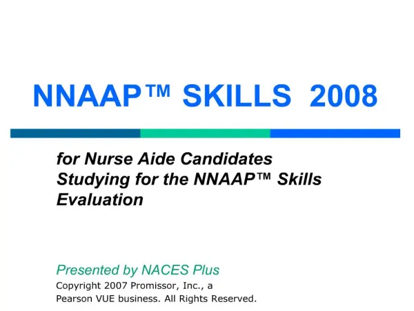 NNAAP SKILLS 2008