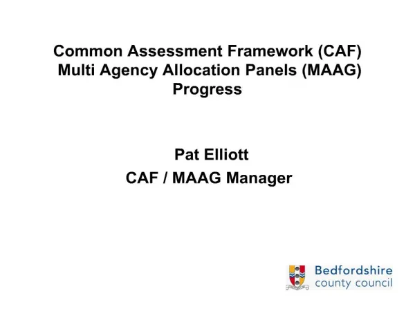 Common Assessment Framework CAF Multi Agency Allocation Panels MAAG Progress