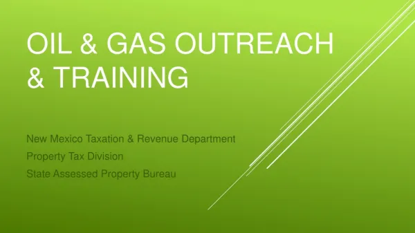 Oil &amp; gas outreach &amp; training