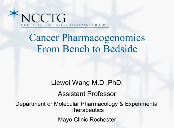 Cancer Pharmacogenomics From Bench to Bedside