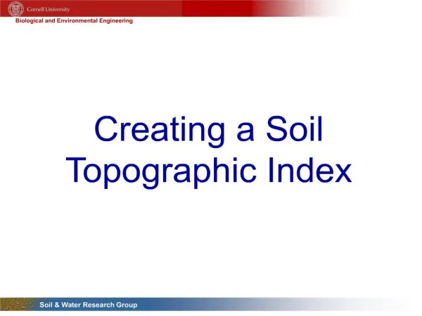 Creating a Soil Topographic Index