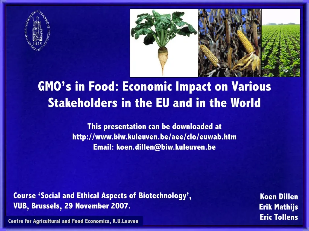gmo s in food economic impact on various