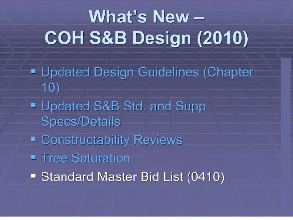 What s New COH SB Design 2010