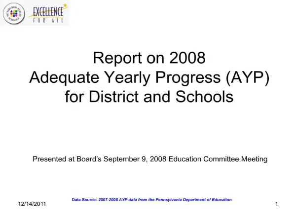 Data Source: 2007-2008 AYP data from the Pennsylvania Department of Education