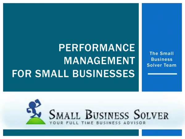 Performance Management For Small Businesses