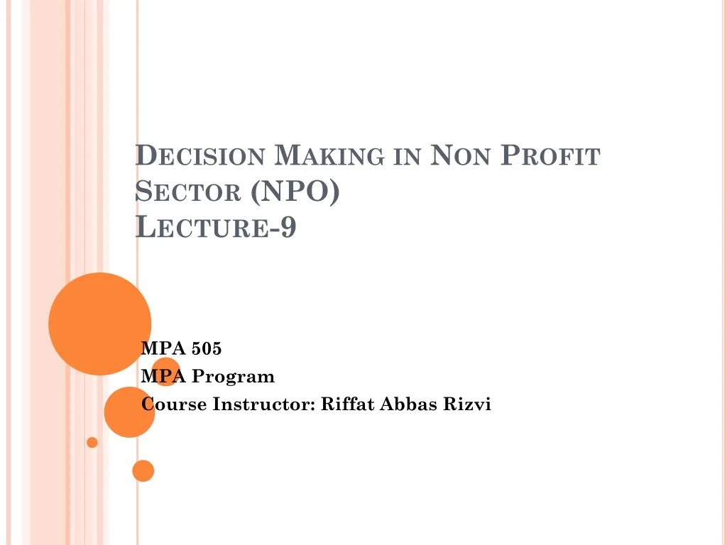 decision making in non profit sector npo lecture 9