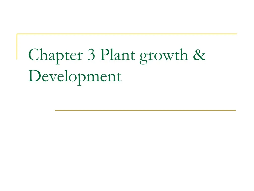 chapter 3 plant growth development