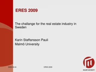 ERES 2009 - slide 1