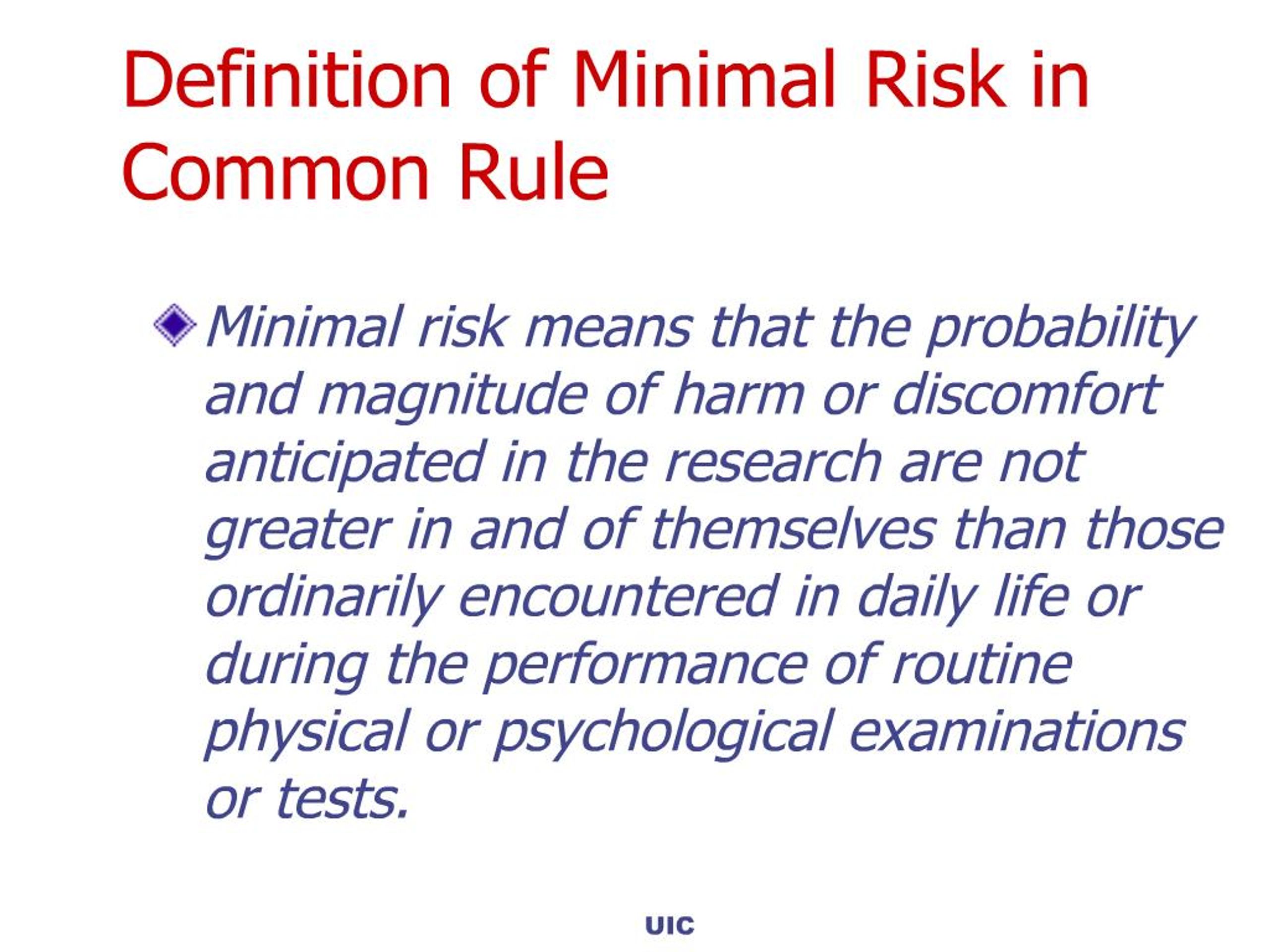 PPT - Minimal Risk and Common Sense PowerPoint Presentation, free ...