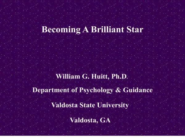 Becoming A Brilliant Star: Introduction