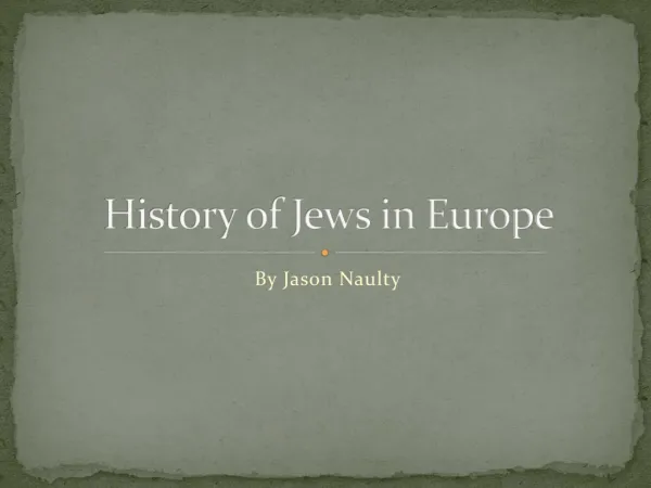 History of Jews in Europe