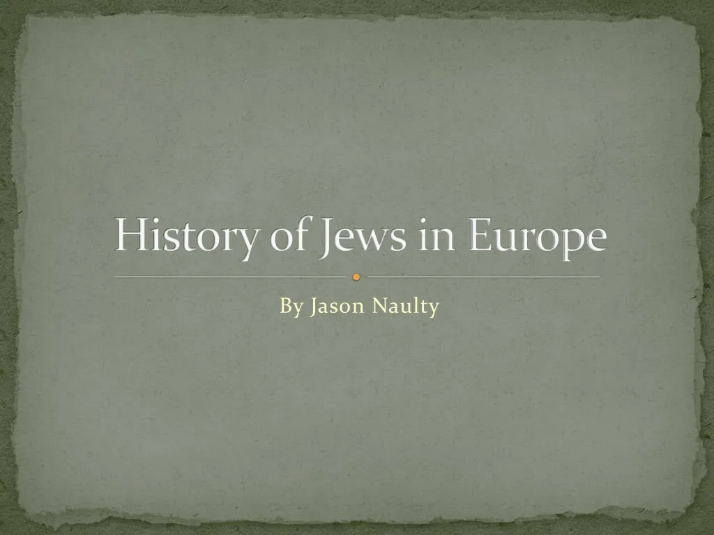 history of jews in europe