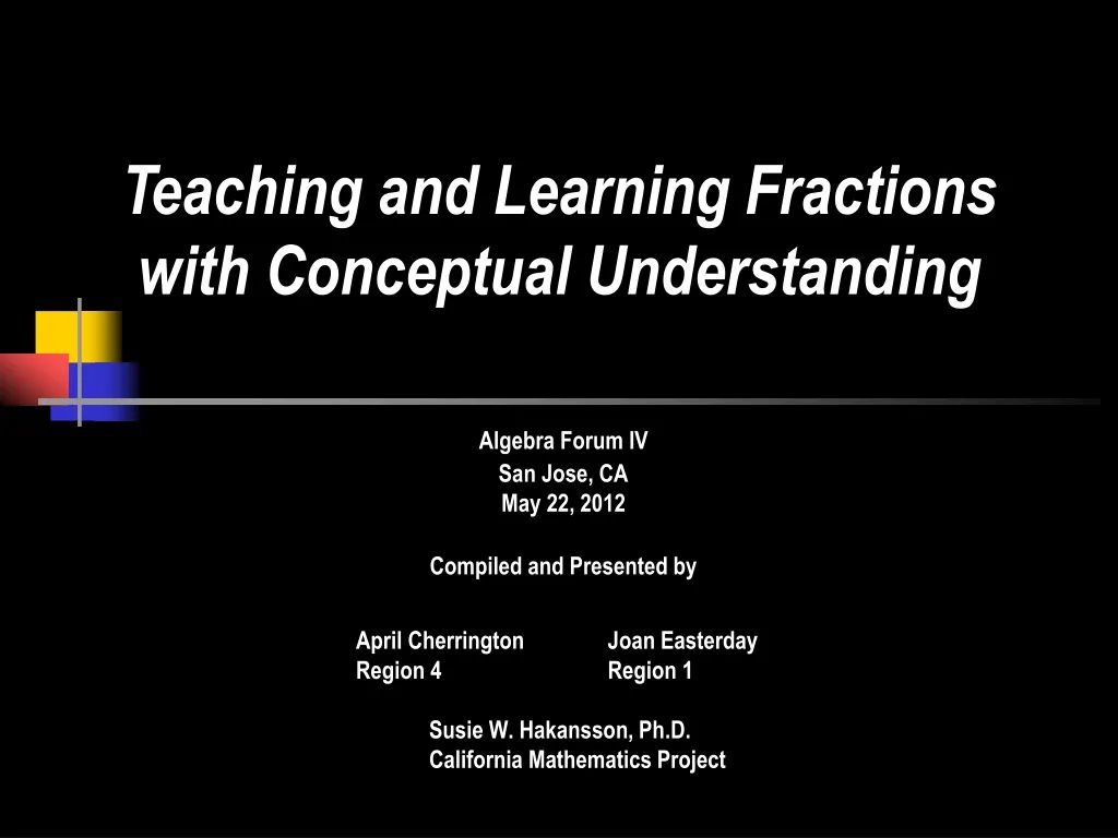 teaching and learning fractions with conceptual