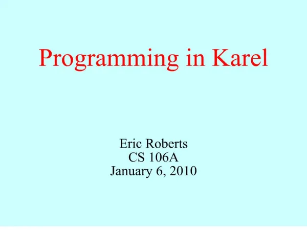 Programming in Karel