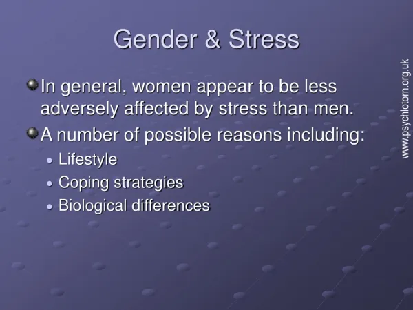 Gender &amp; Stress