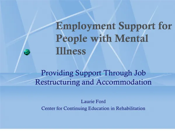 Employment Support for People with Mental Illness