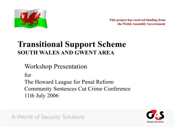 Transitional Support Scheme SOUTH WALES AND GWENT AREA