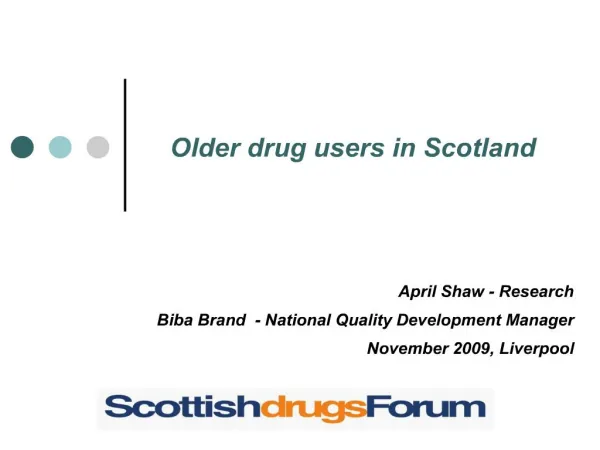 Older drug users in Scotland